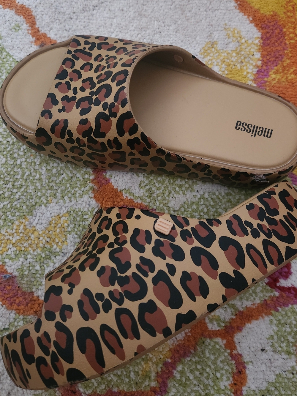 Melissa Leopard Slide Sandals in Tan and Black